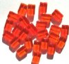 25 12x8x4mm Orange Brick Glass Beads